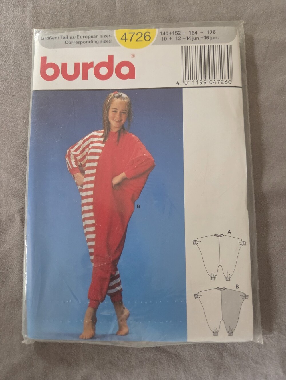 Red Striped Jumpsuit Pattern - Vintage Style